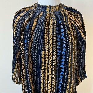 New! Eva Franco Mock Neck Striped velvet Shift Dress nwot 17461
